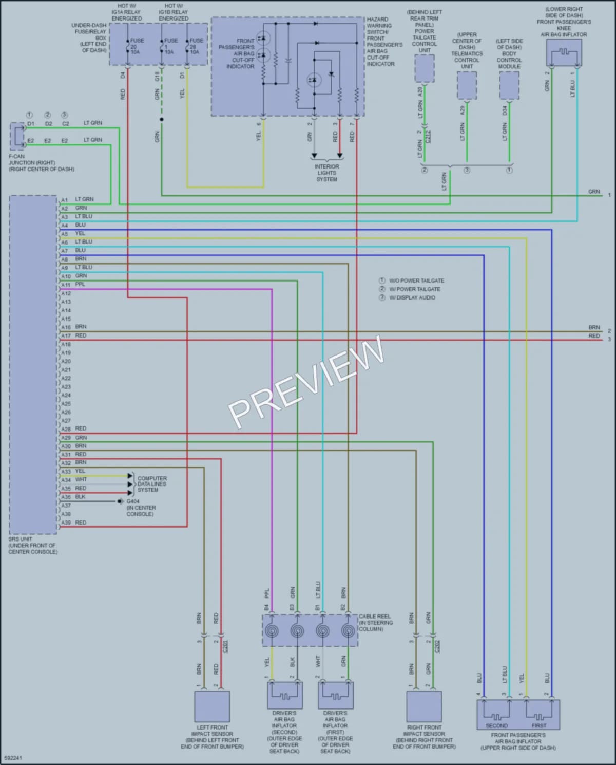 2018 Honda Odyssey Supplemental Restraints wiring diagram preview