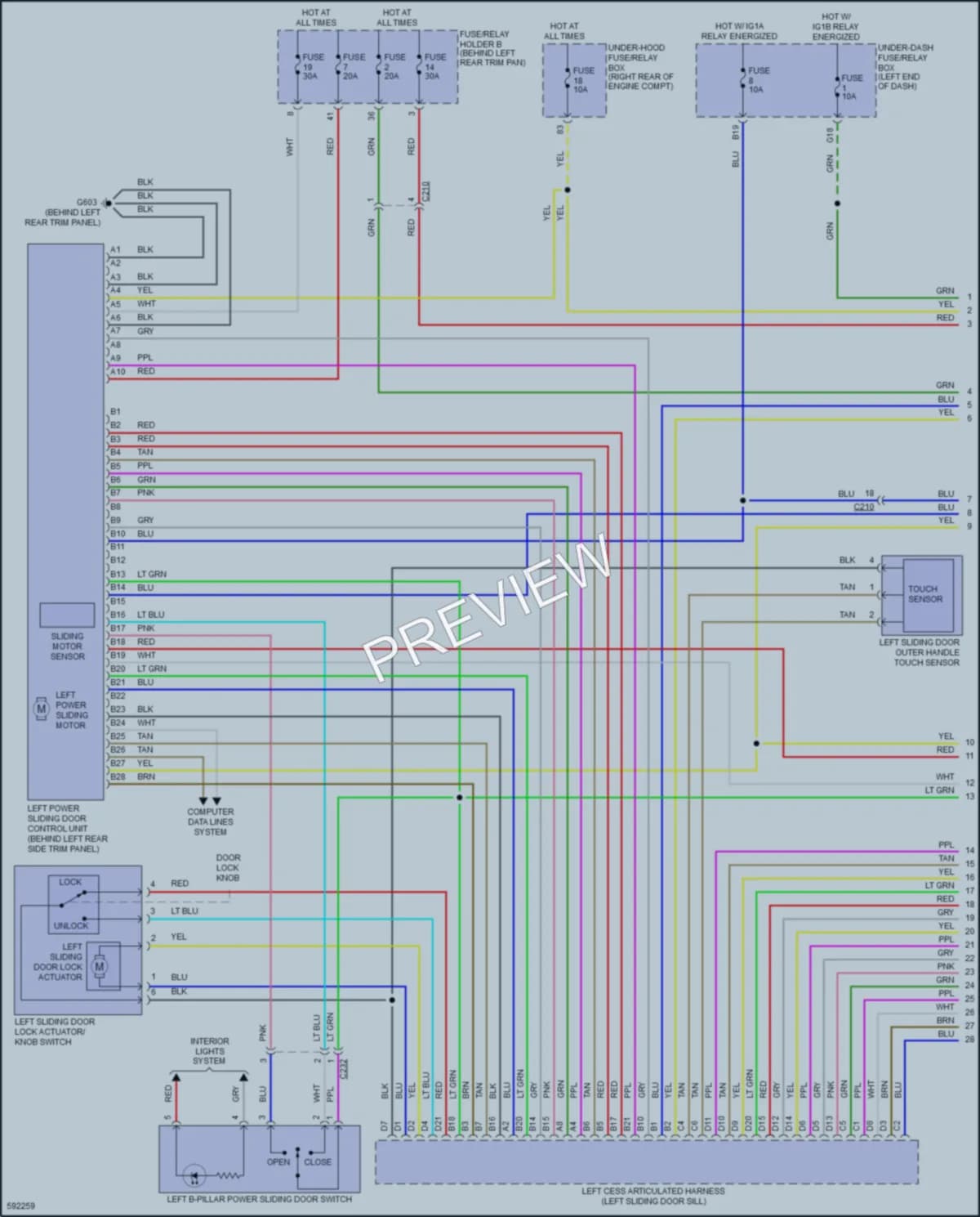 2018 Honda Odyssey Trunk Tailgate Fuel Door wiring diagram preview