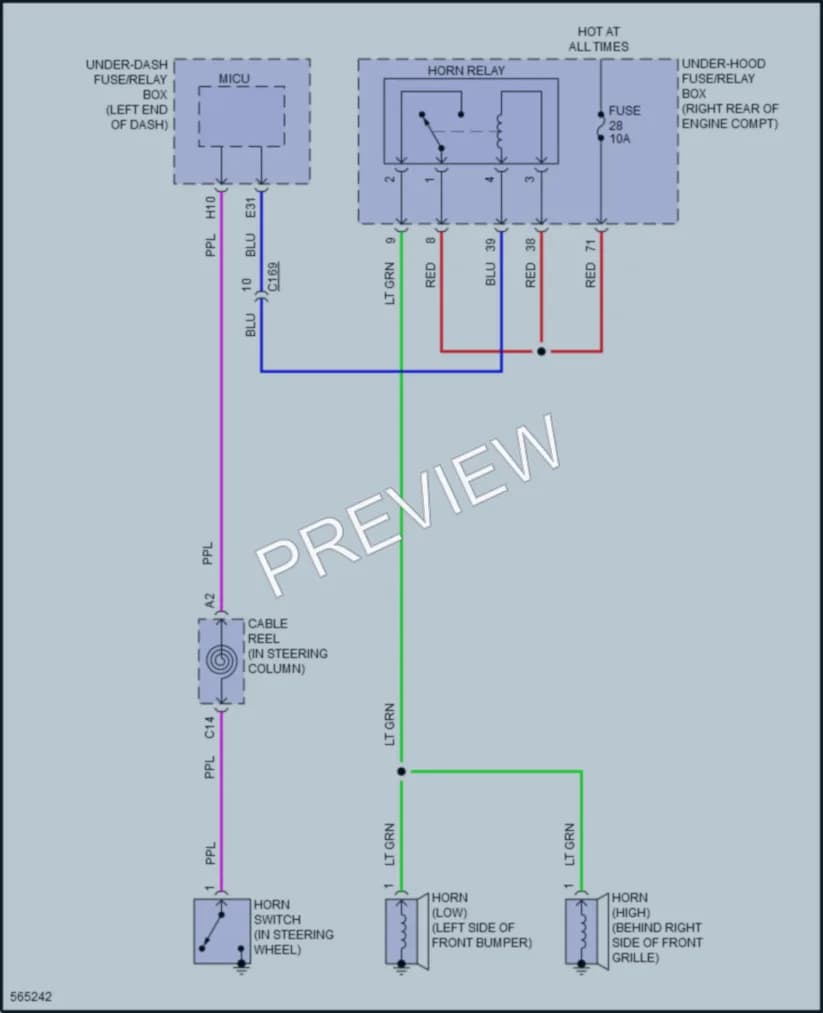 2018 Honda Pilot Horn wiring diagram preview