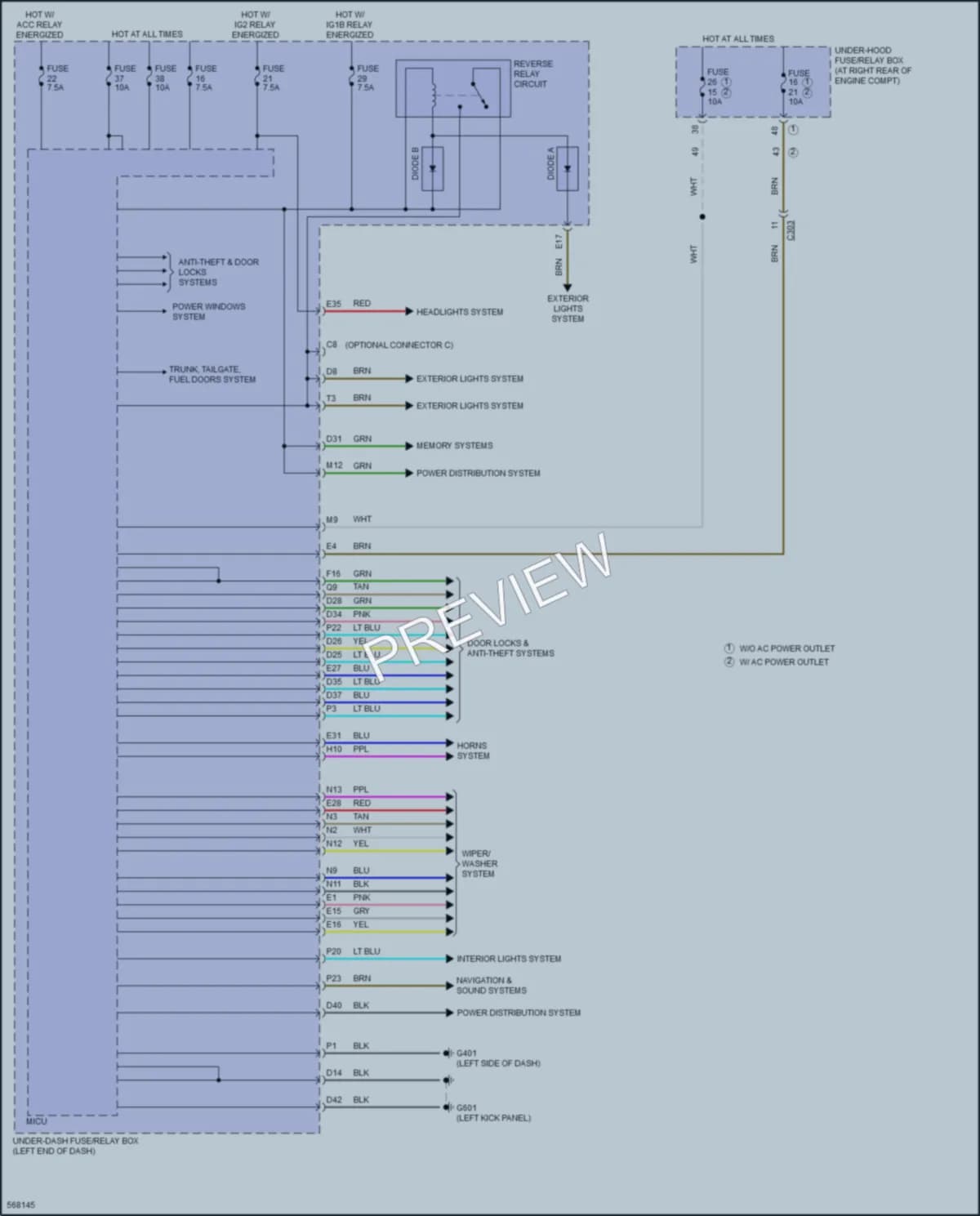 2018 Honda Ridgeline Body Control Modules wiring diagram preview