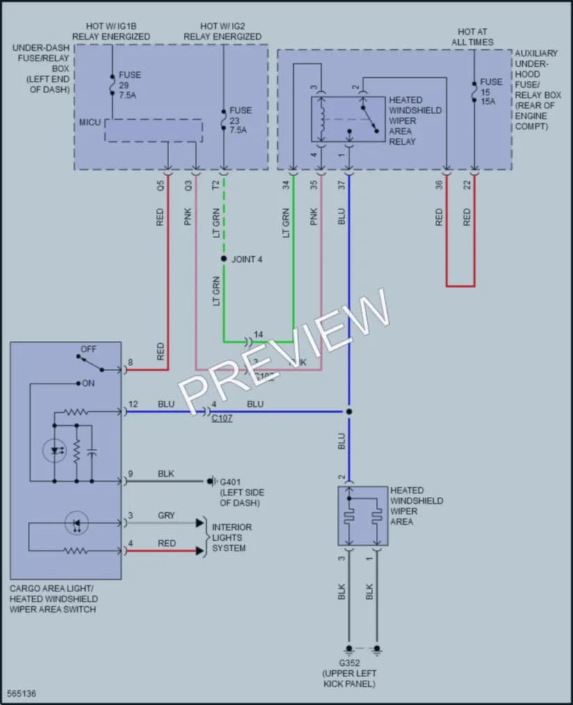 2018 Honda Ridgeline Defoggers wiring diagram preview