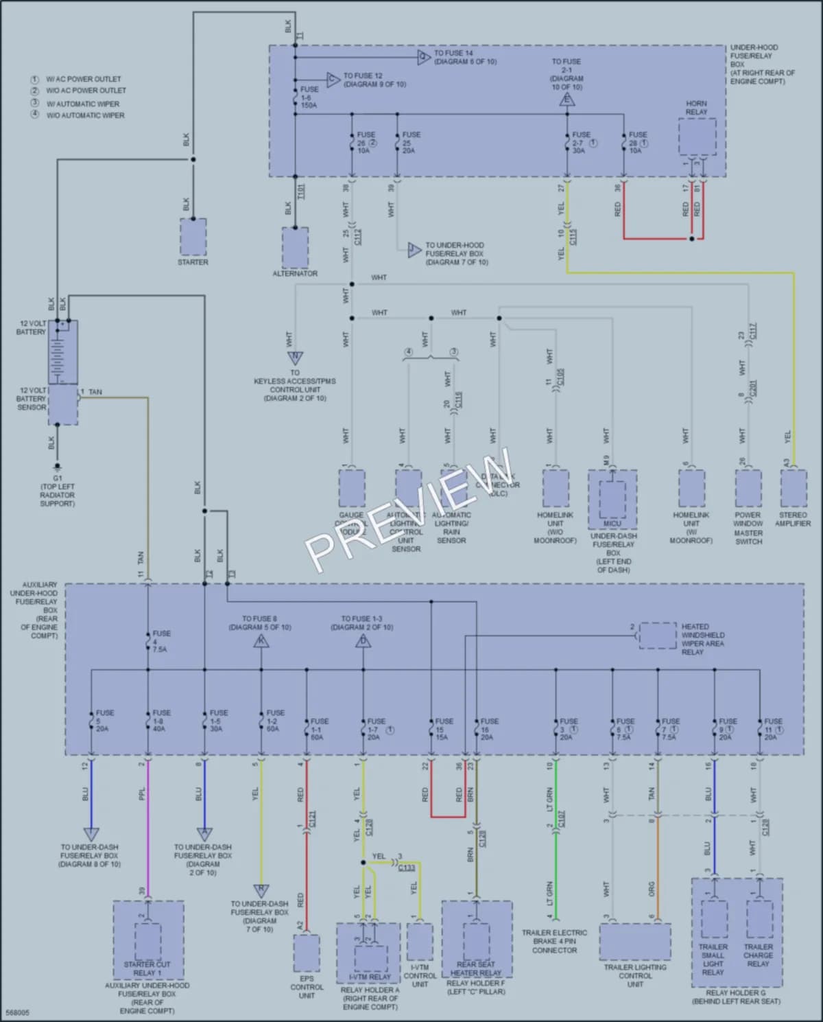 2018 Honda Ridgeline Power Distribution wiring diagram preview