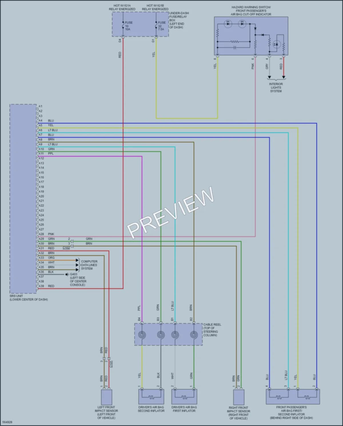 2018 Honda Ridgeline Supplemental Restraints wiring diagram preview