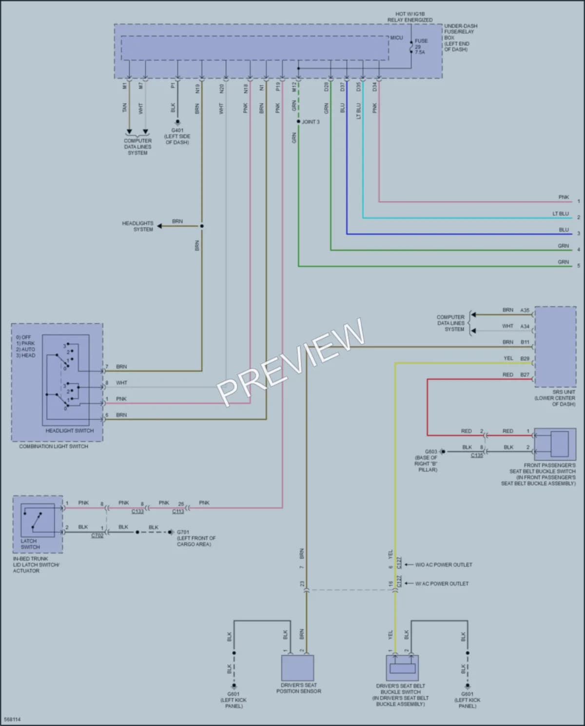 2018 Honda Ridgeline Warning Systems wiring diagram preview