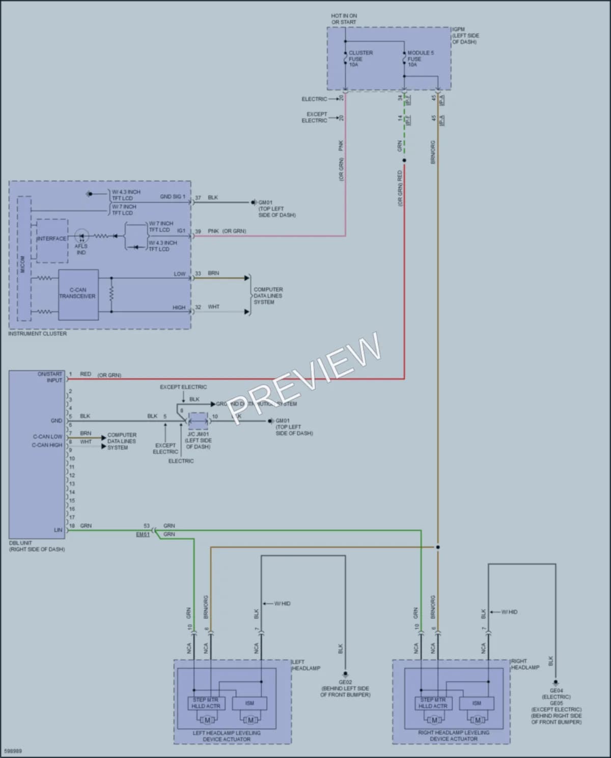 2018 Hyundai IoniqHybrid Headlights wiring diagram preview