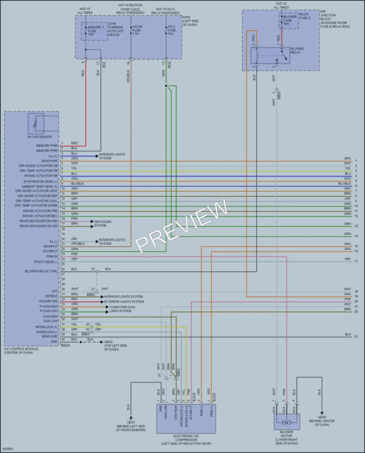2018 Hyundai IoniqPlugIn Air Conditioning wiring diagram preview