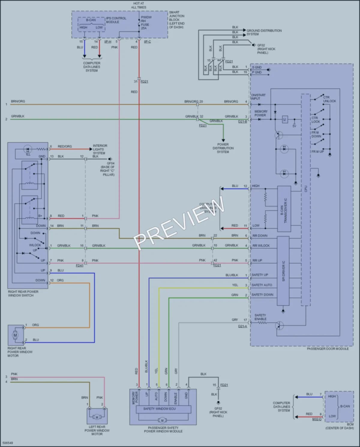 2018 Hyundai SantaFe Power Windows wiring diagram preview