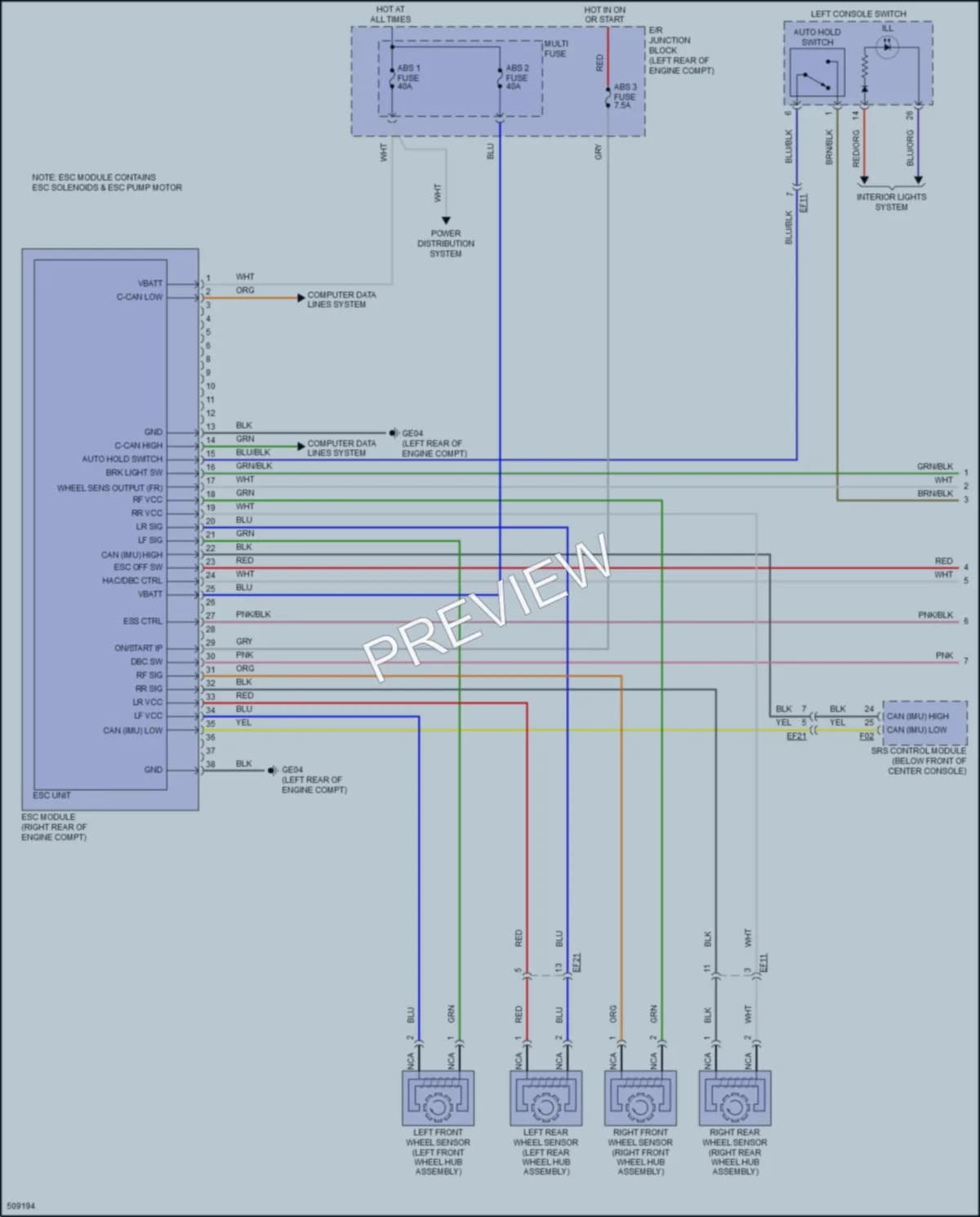 2018 Hyundai SantaFeSport Anti Lock Brakes wiring diagram preview
