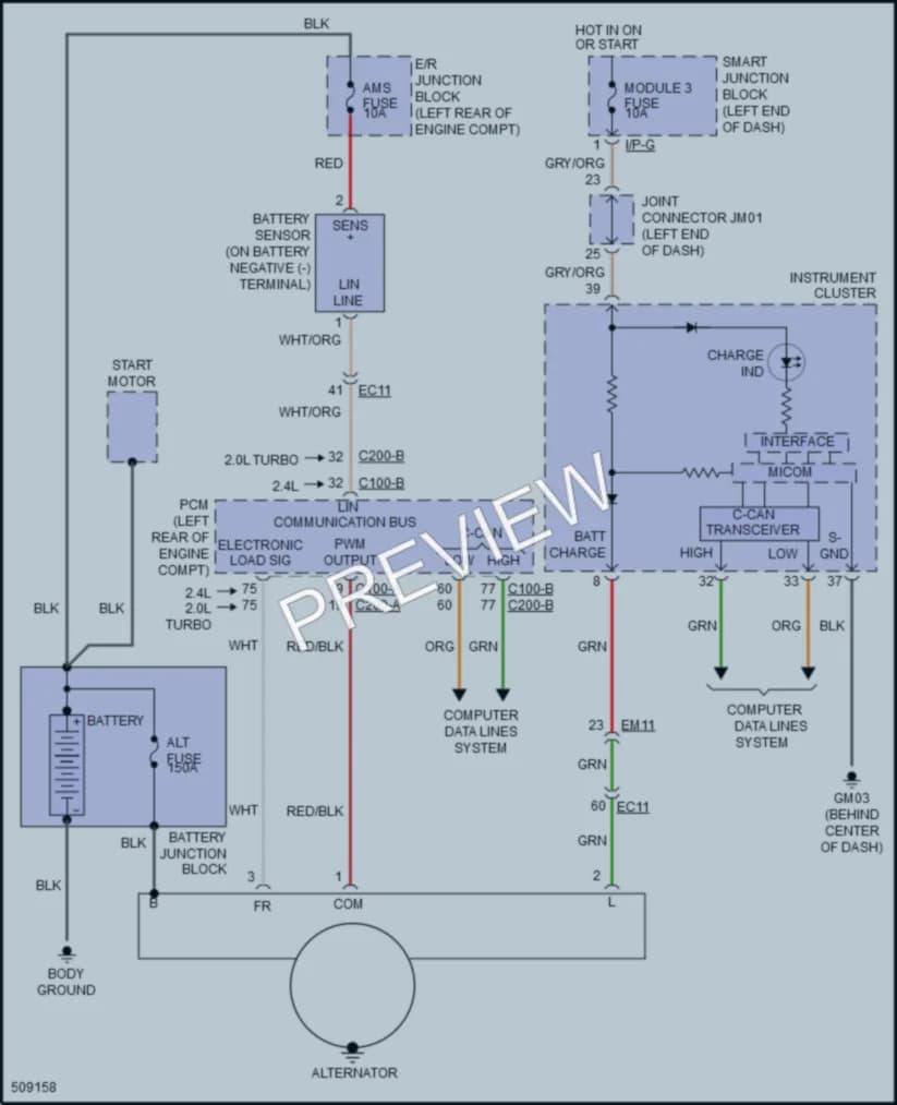 2018 Hyundai SantaFeSport Starting Charging wiring diagram preview