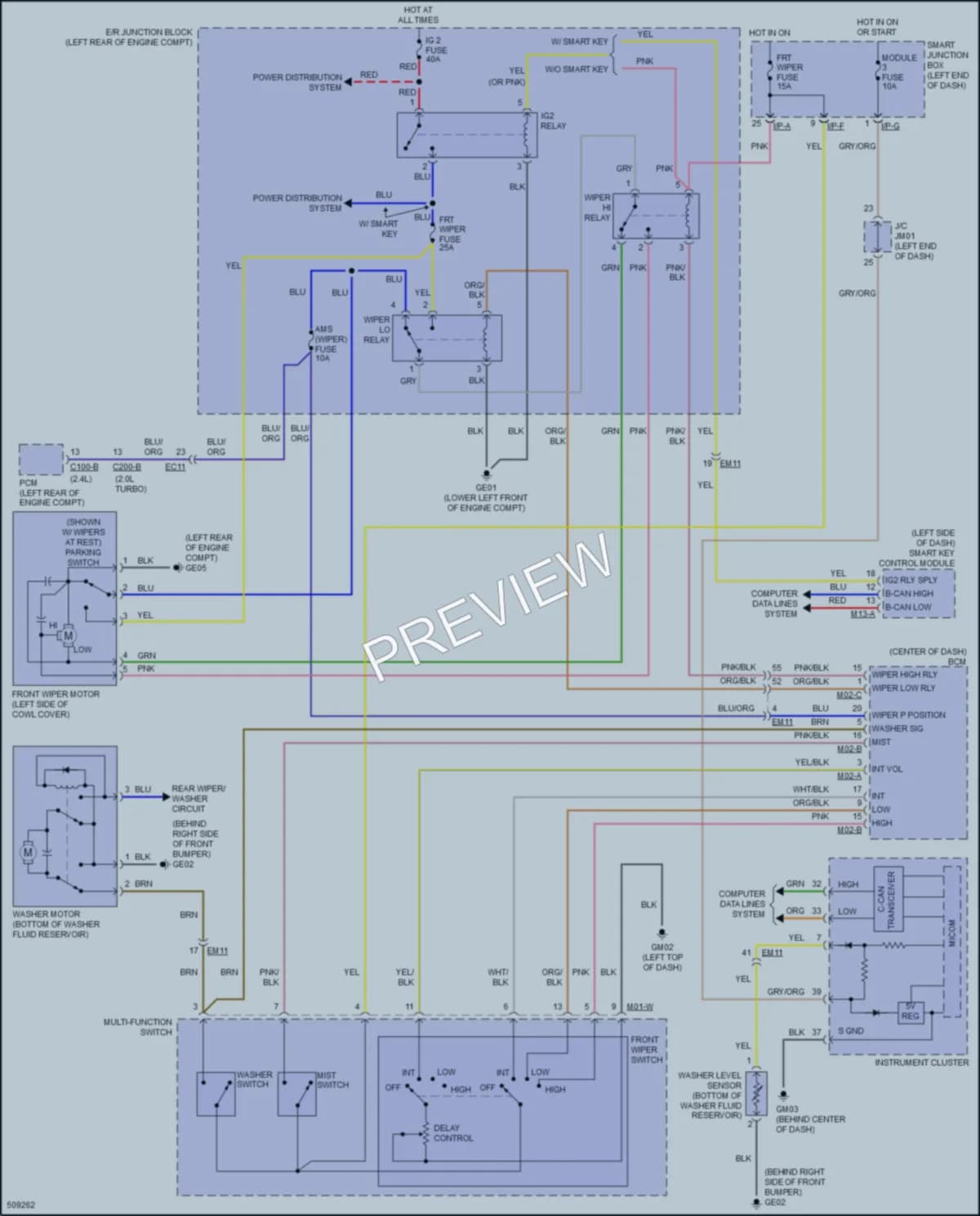 2018 Hyundai SantaFeSport Wiper Washer wiring diagram preview