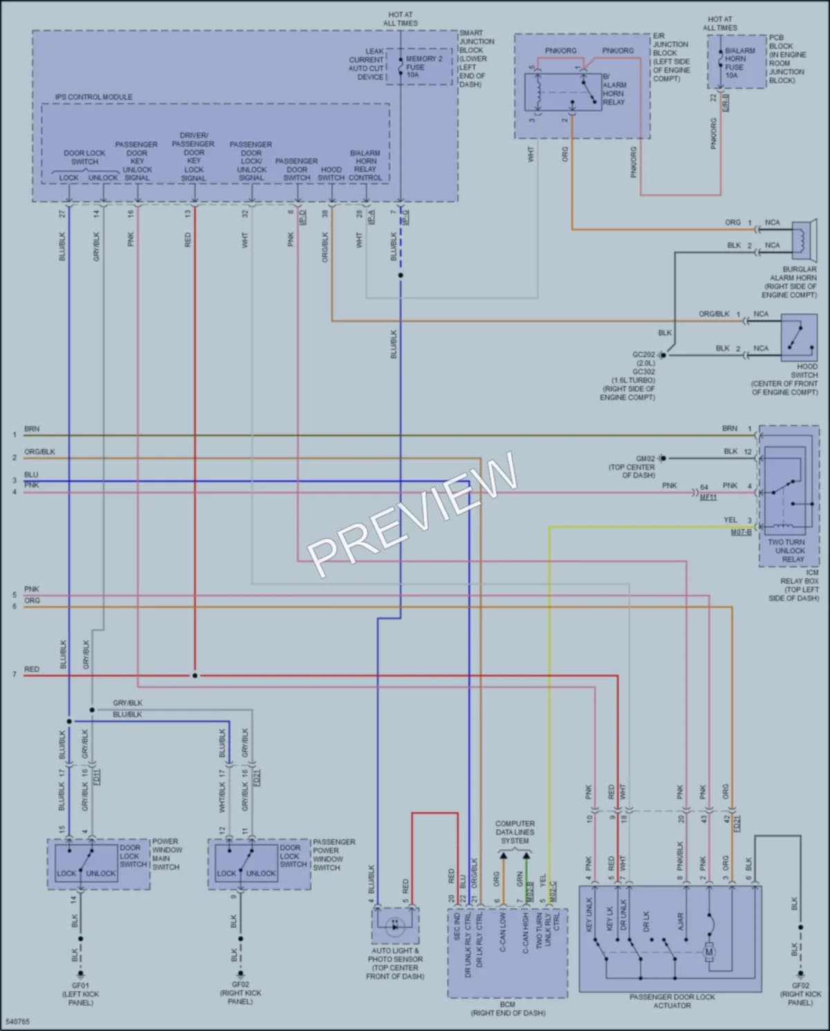 2018 Hyundai Tucson Anti Theft wiring diagram preview