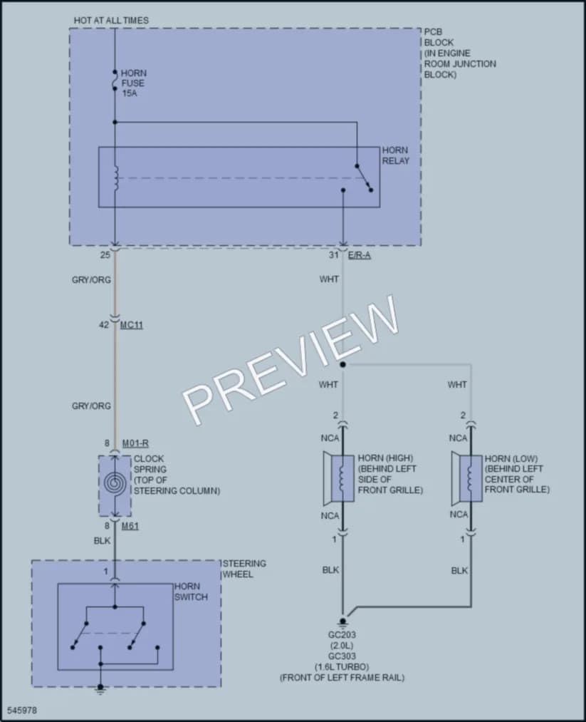 2018 Hyundai Tucson Horn wiring diagram preview