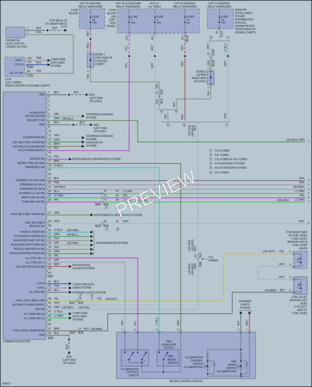 2018 Infiniti Q50 Instrument Cluster wiring diagram preview