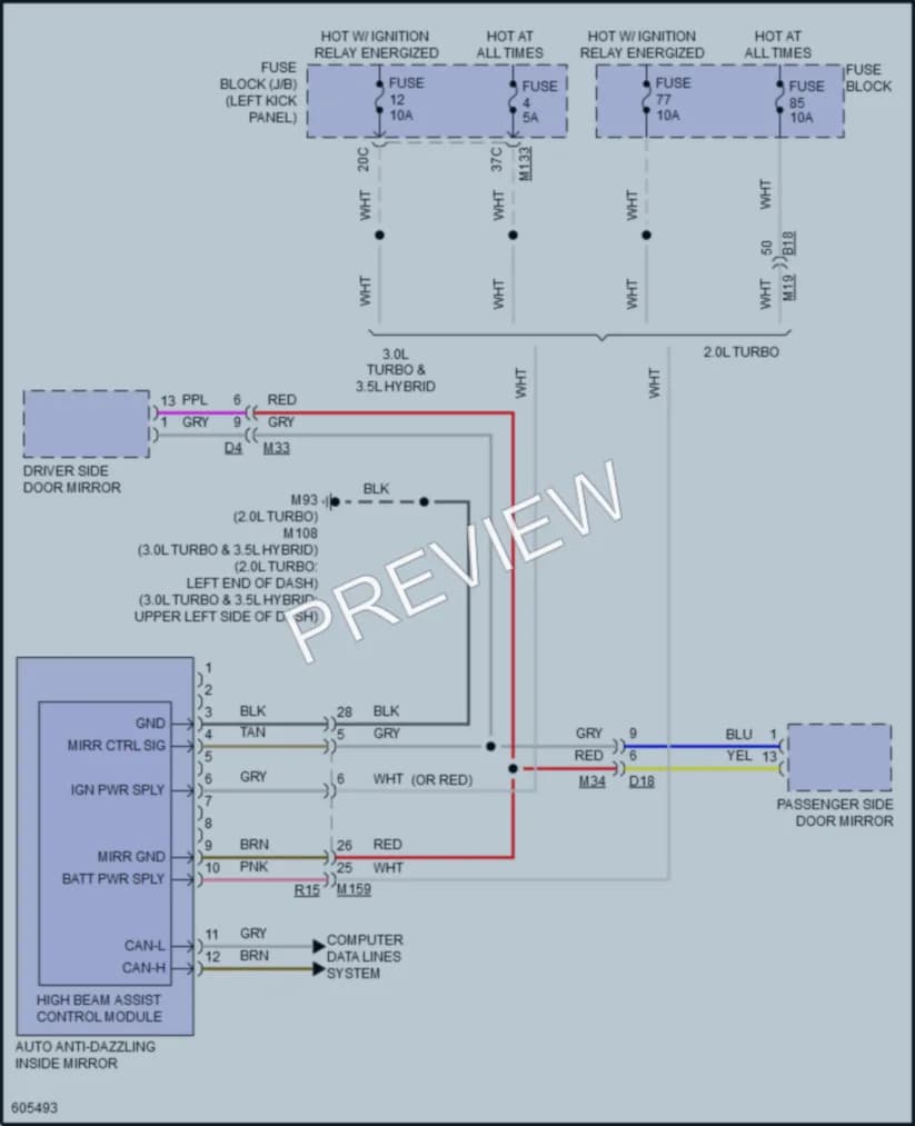 2018 Infiniti Q50 Power Mirrors wiring diagram preview