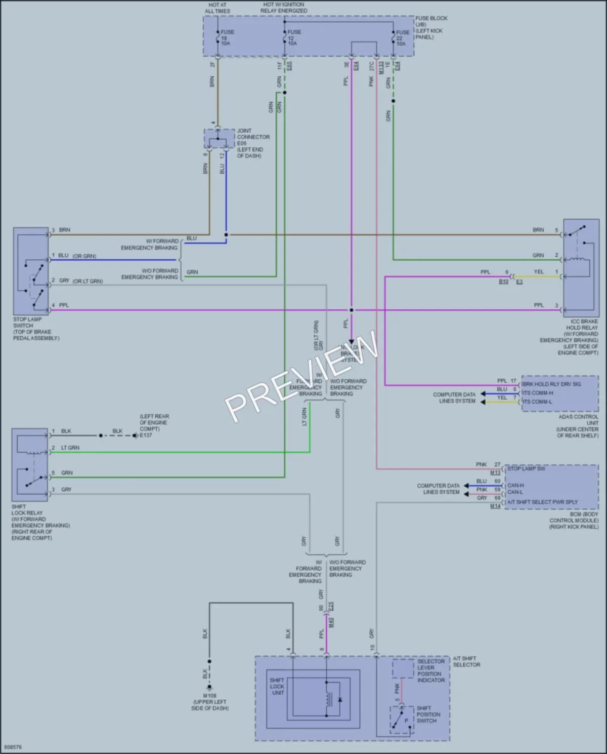 2018 Infiniti Q50 Shift Interlock wiring diagram preview