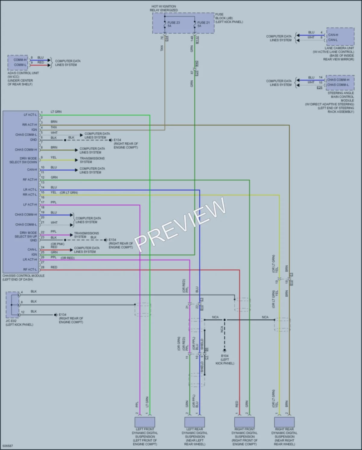 2018 Infiniti Q50Hybrid Electronic Suspension wiring diagram preview