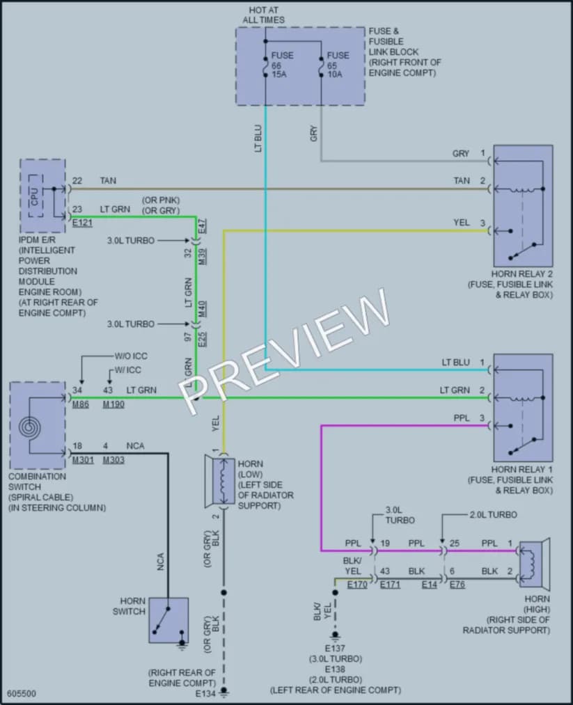 2018 Infiniti Q60 Horn wiring diagram preview