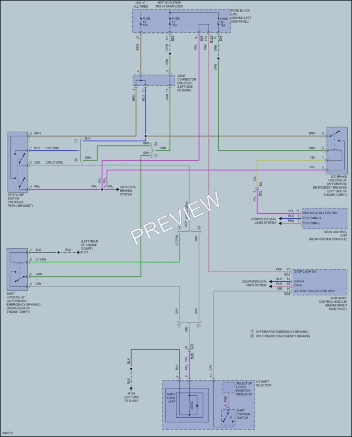 2018 Infiniti Q60 Shift Interlock wiring diagram preview