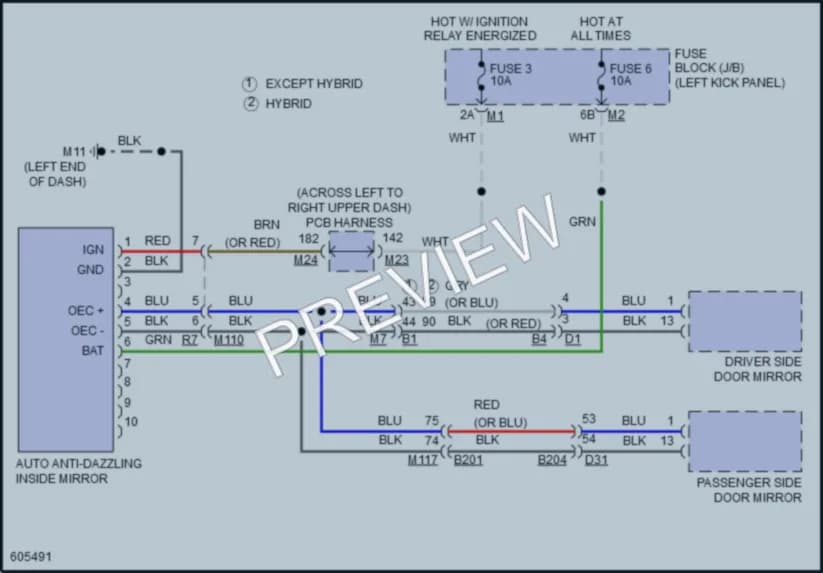 2018 Infiniti Q70 Power Mirrors wiring diagram preview