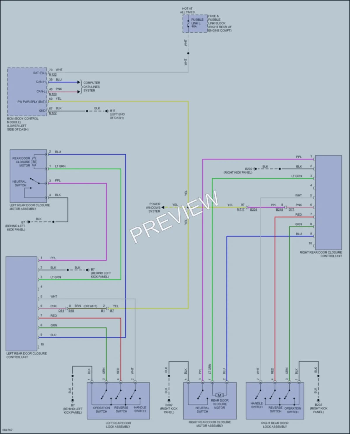 2018 Infiniti Q70 Trunk Tailgate Fuel Door wiring diagram preview