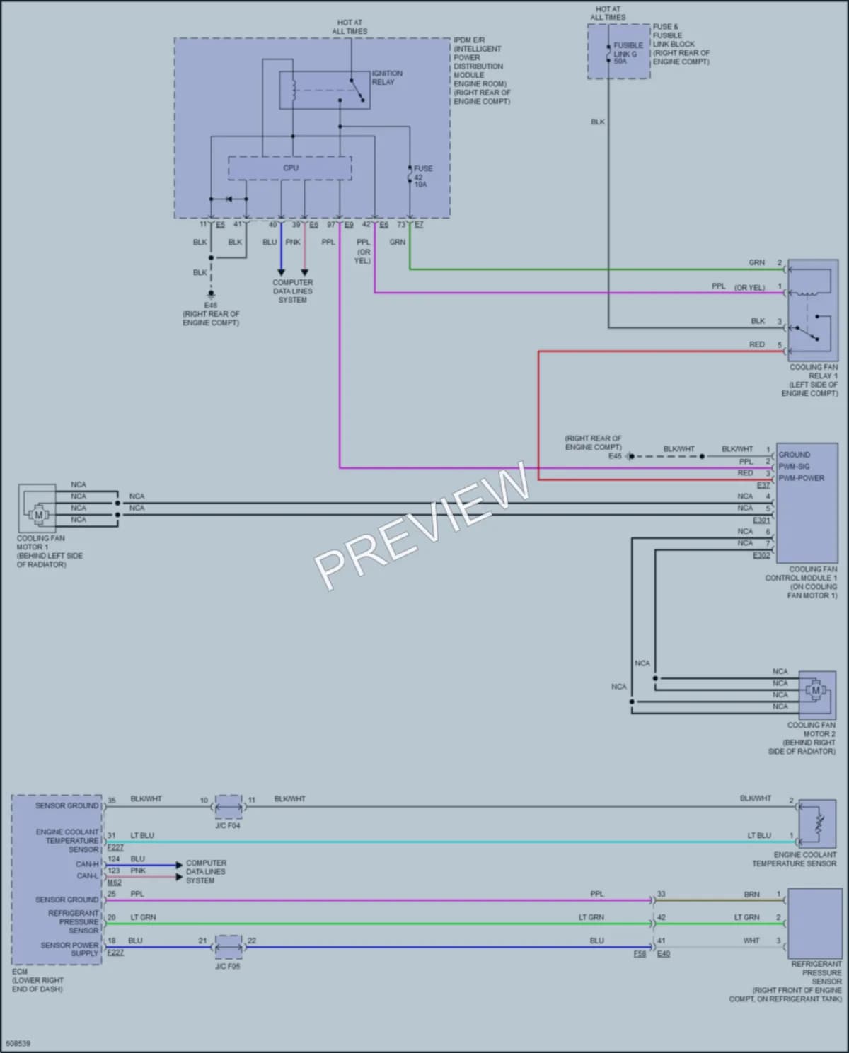 2018 Infiniti Q70Hybrid Cooling Fan wiring diagram preview