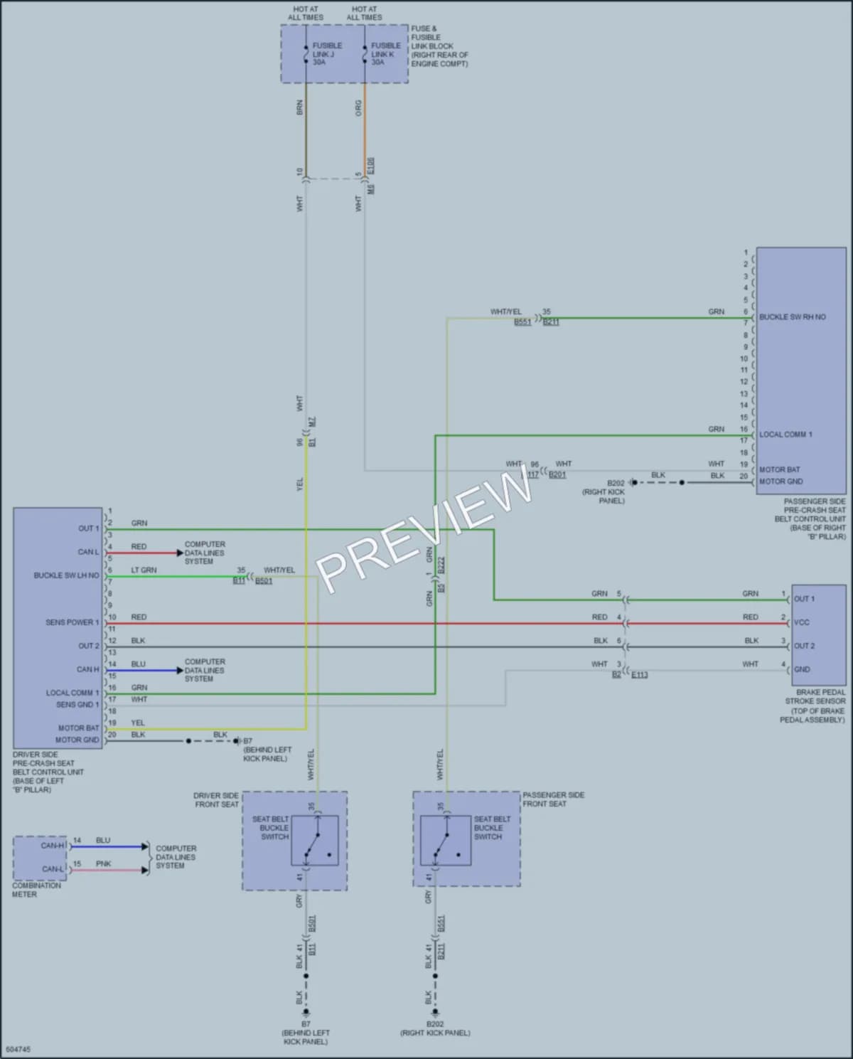 2018 Infiniti Q70Hybrid Passive Restraints wiring diagram preview