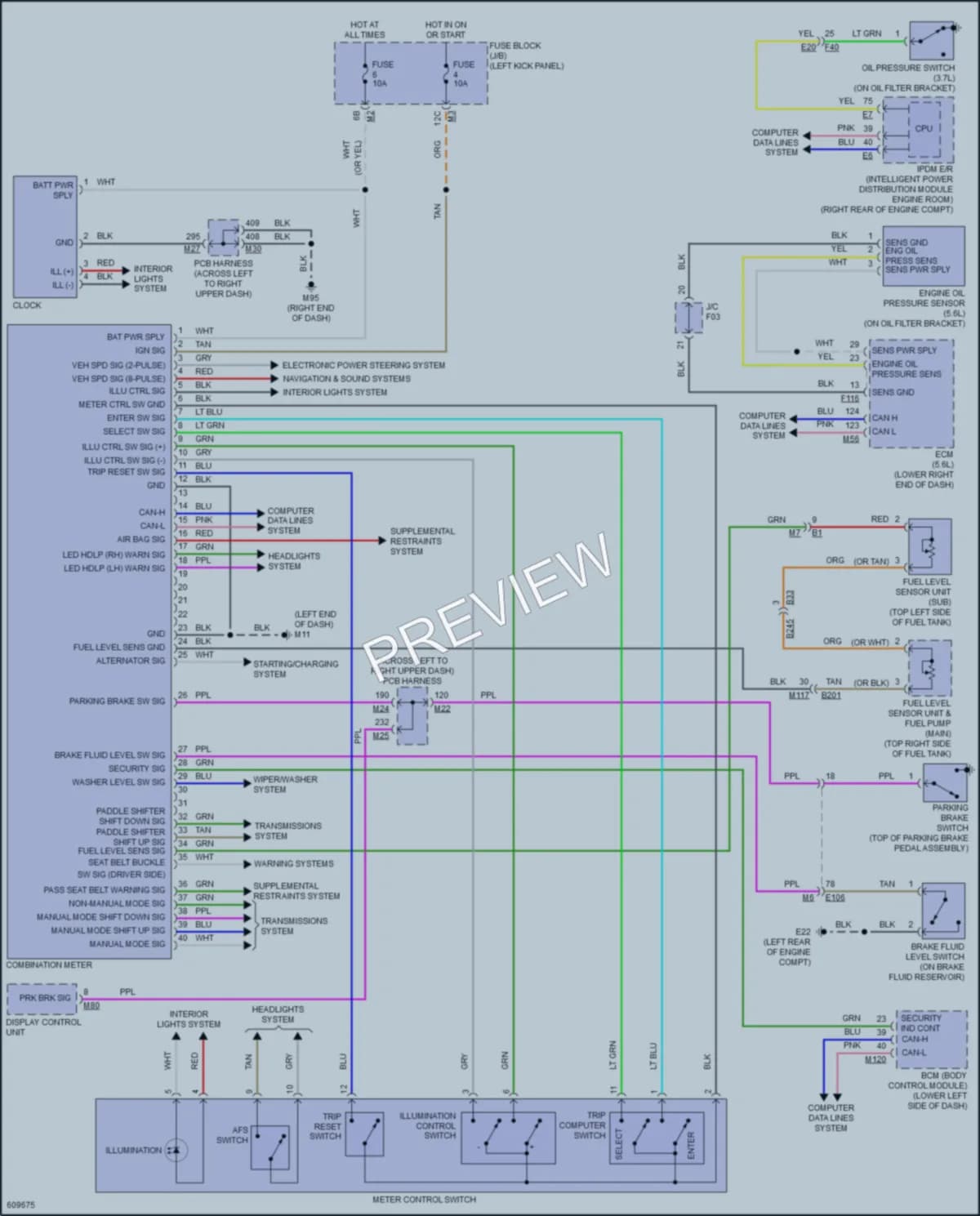 2018 Infiniti Q70L Instrument Cluster wiring diagram preview