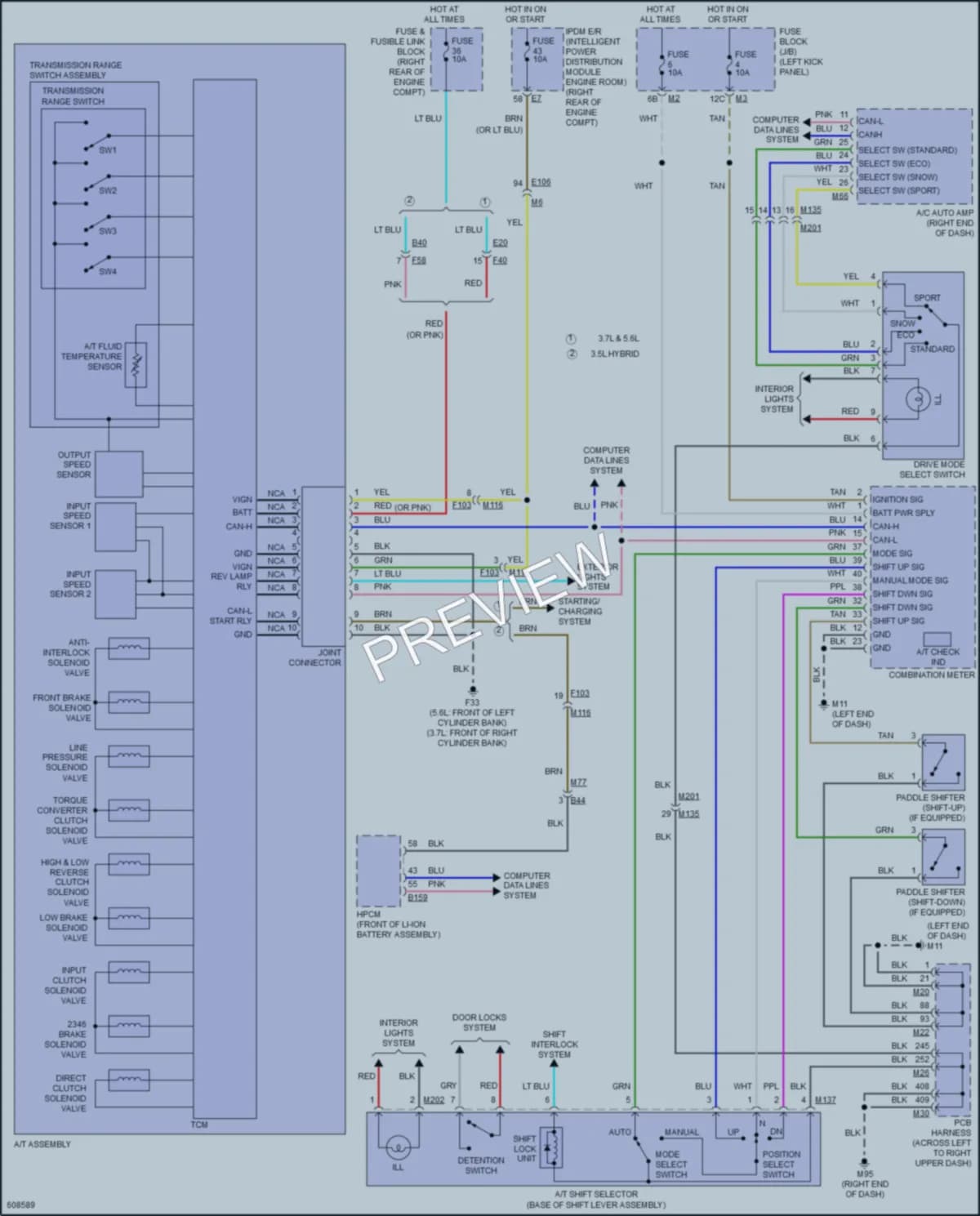 2018 Infiniti Q70L Transmission wiring diagram preview
