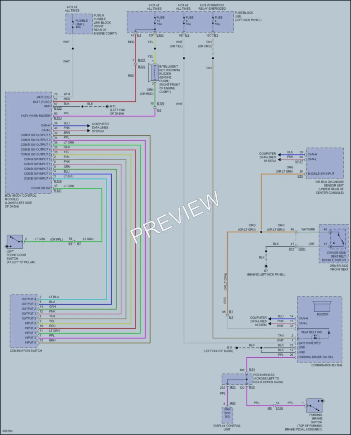 2018 Infiniti Q70L Warning Systems wiring diagram preview