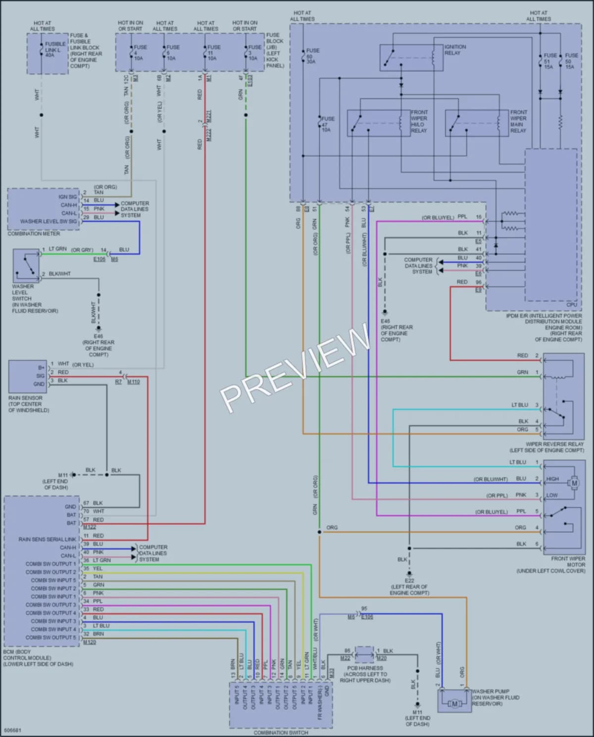 2018 Infiniti Q70L Wiper Washer wiring diagram preview