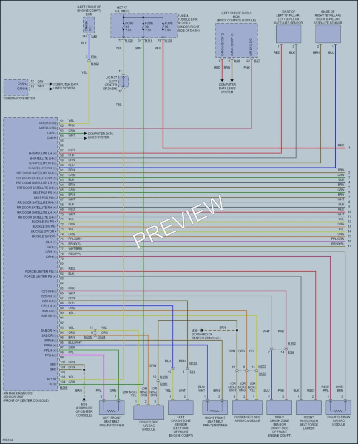 2018 Infiniti QX30 Supplemental Restraints wiring diagram preview