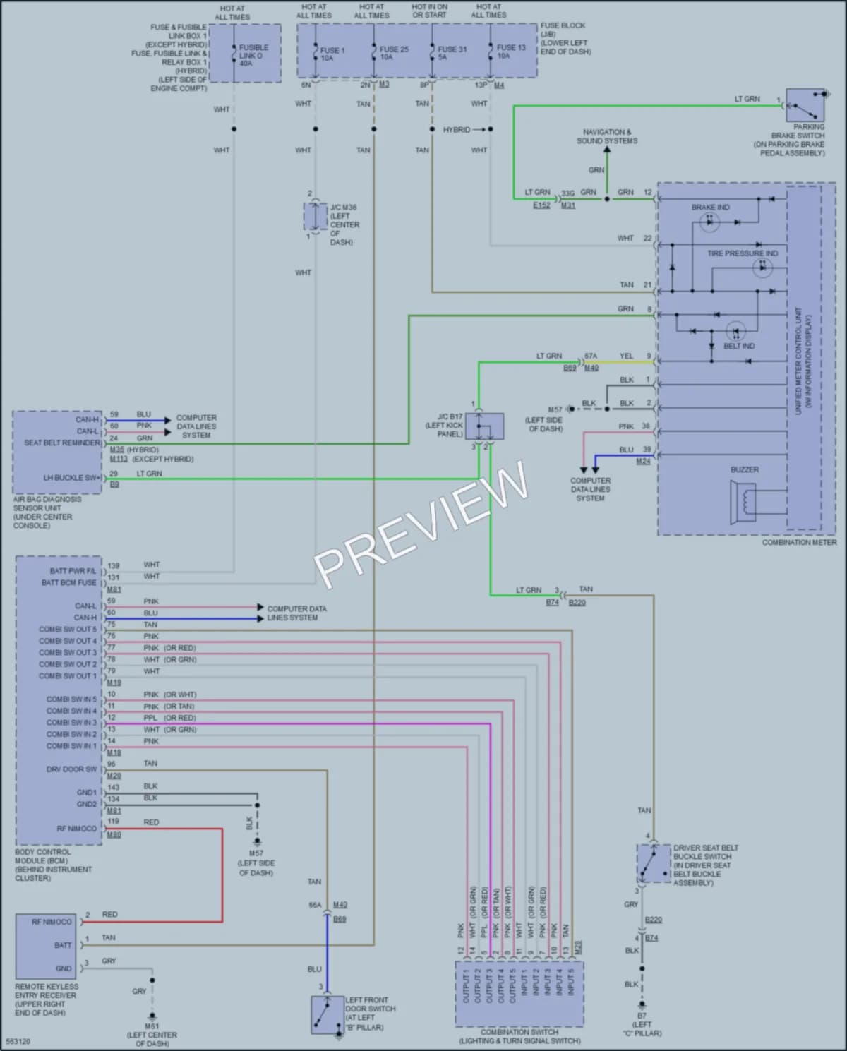 2018 Infiniti QX60 Warning Systems wiring diagram preview