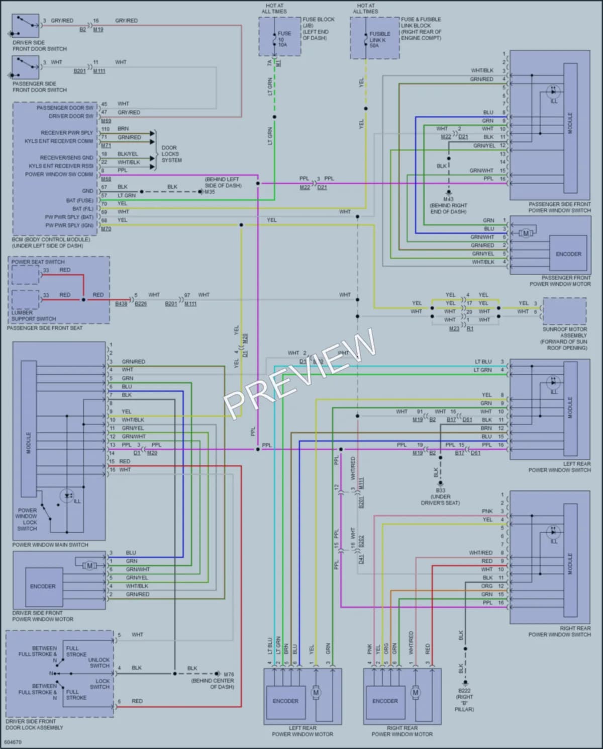 2018 Infiniti QX80 Power Windows wiring diagram preview