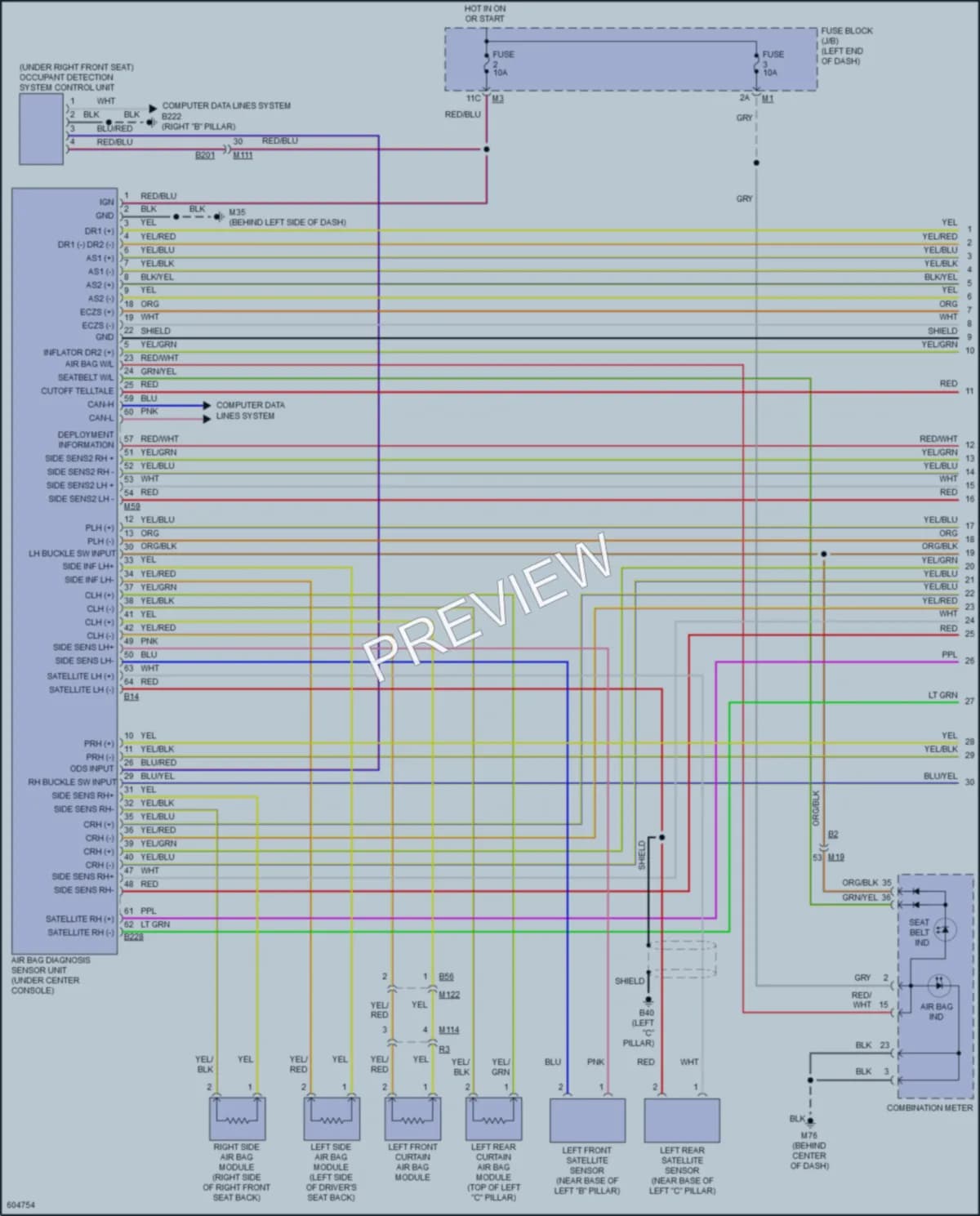 2018 Infiniti QX80 Supplemental Restraints wiring diagram preview