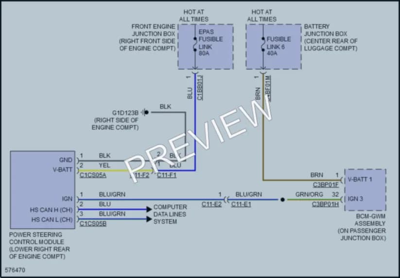 2018 Jaguar XE Electronic Power Steering wiring diagram preview
