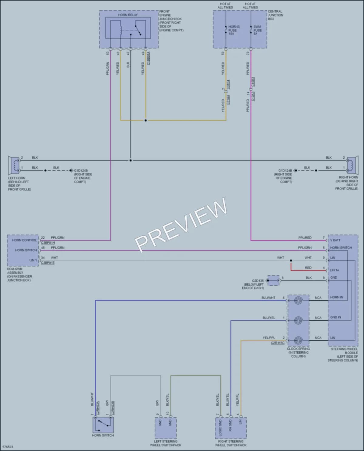 2018 Jaguar XE Horn wiring diagram preview