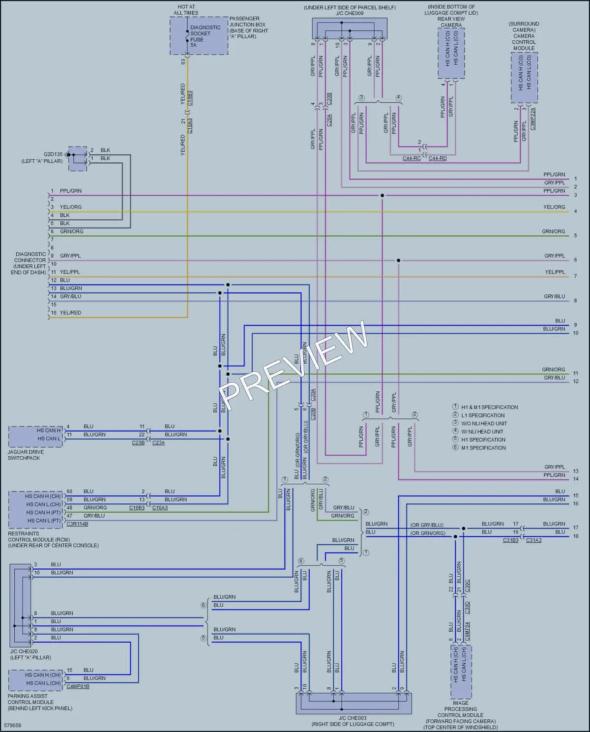 2018 Jaguar XF Computer Data Lines wiring diagram preview