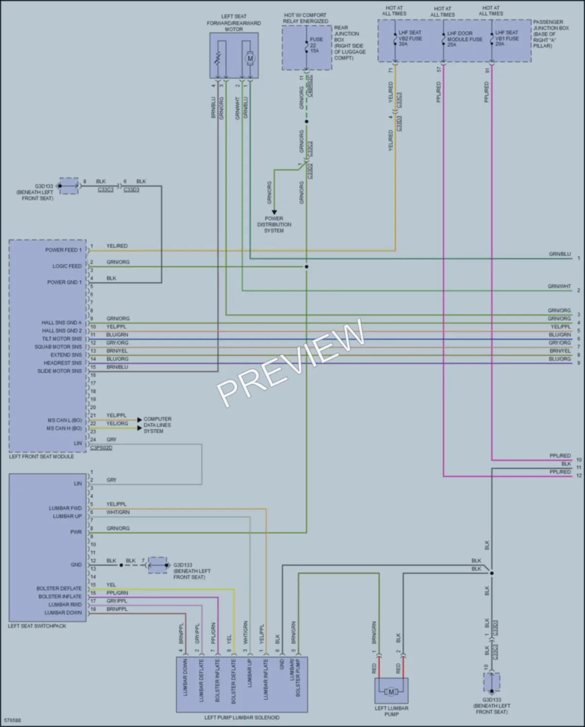 2018 Jaguar XF Memory Systems wiring diagram preview