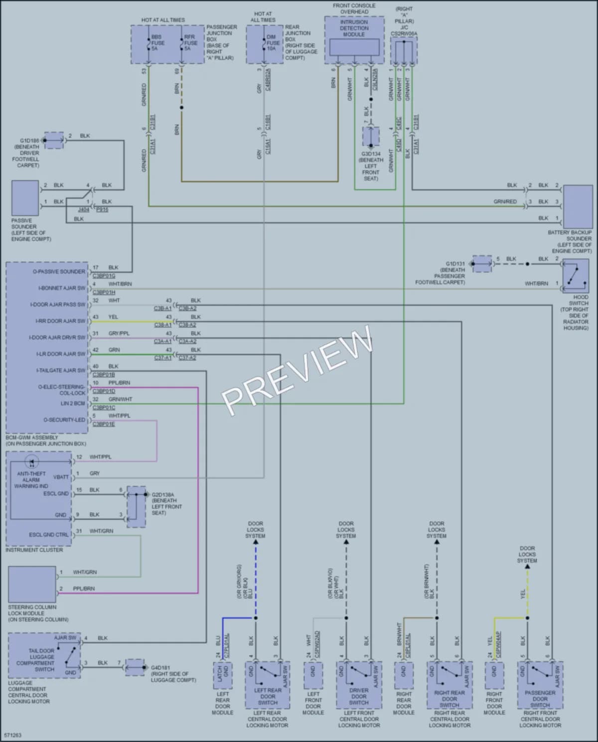 2018 Jaguar XFSportbrake Anti Theft wiring diagram preview