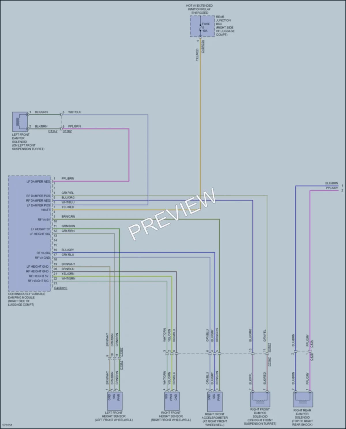 2018 Jaguar XFSportbrake Electronic Suspension wiring diagram preview