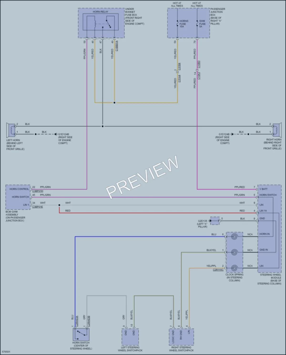 2018 Jaguar XFSportbrake Horn wiring diagram preview