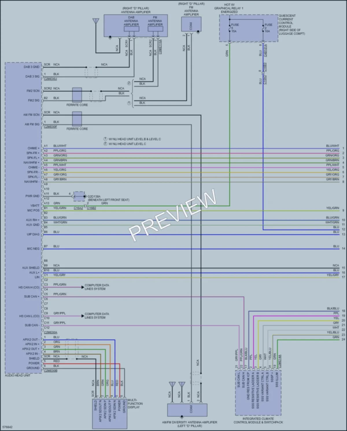 2018 Jaguar XFSportbrake Radio wiring diagram preview