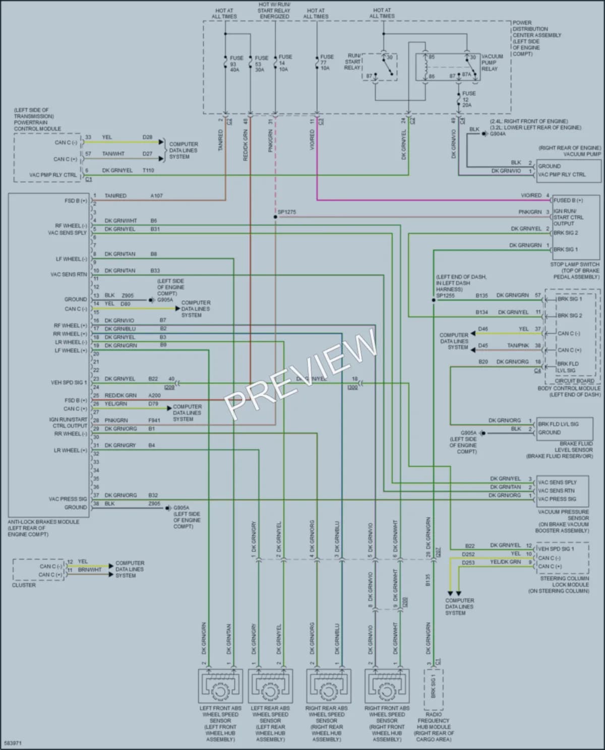 2018 Jeep Cherokee Anti Lock Brakes wiring diagram preview