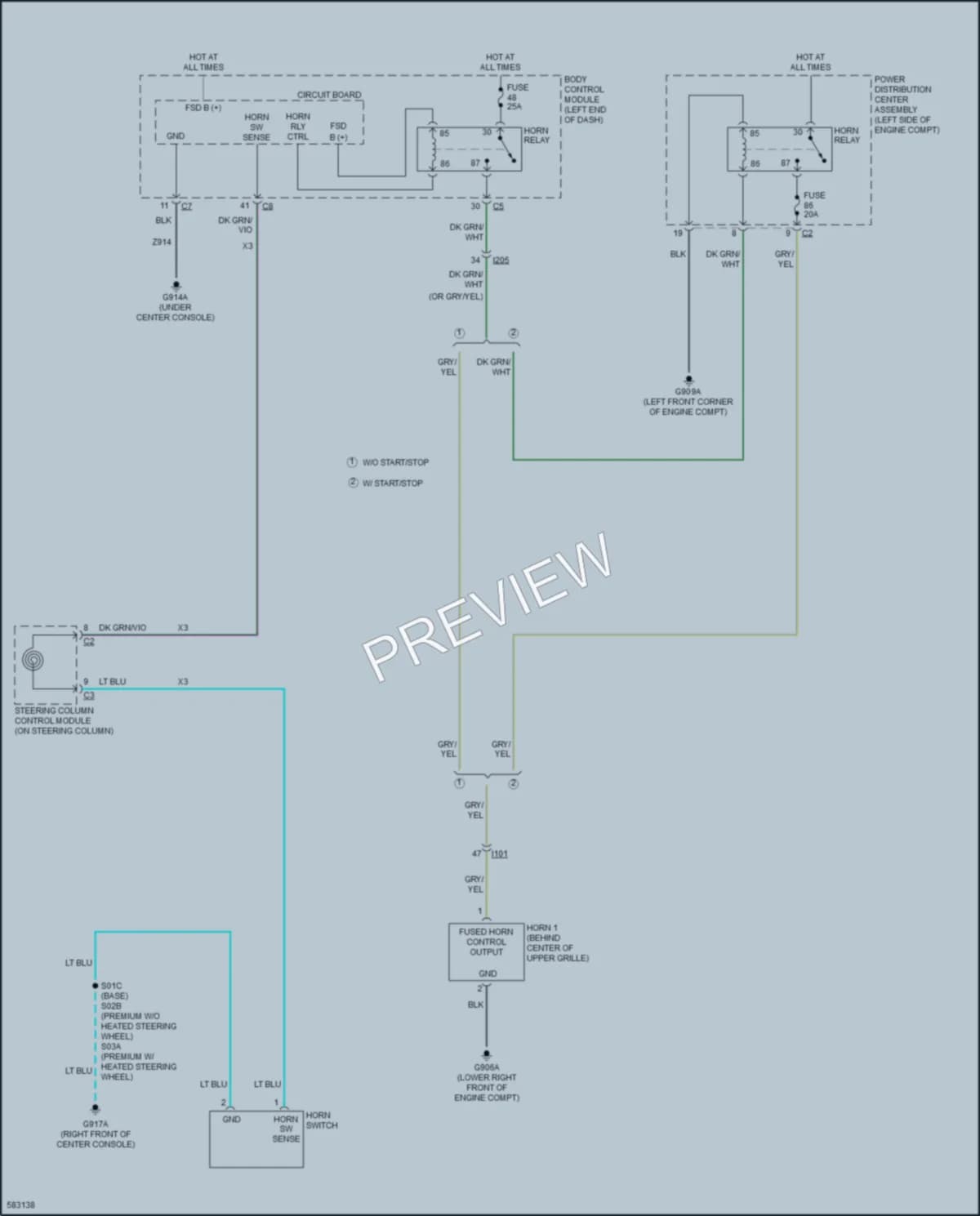 2018 Jeep Cherokee Horn wiring diagram preview