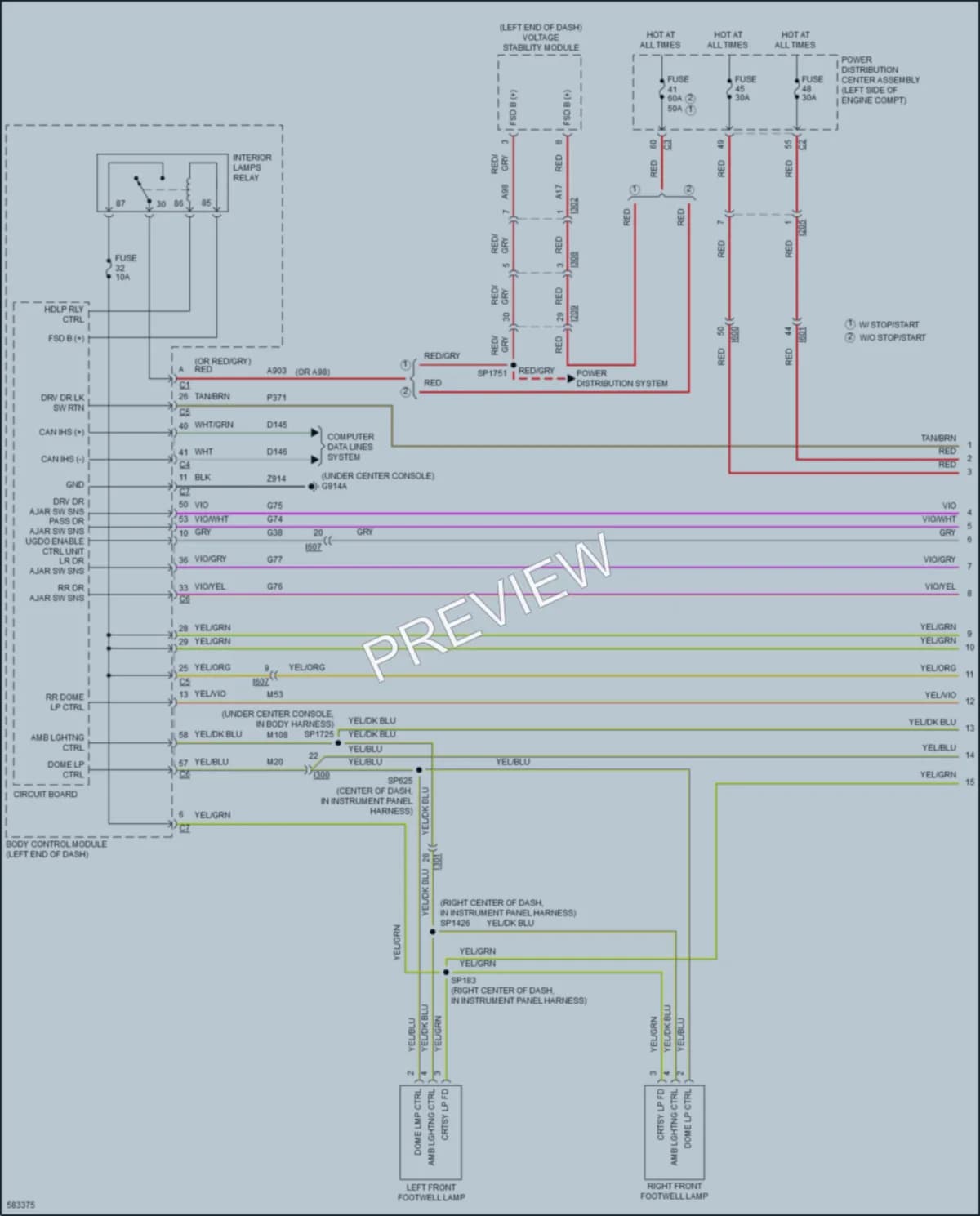 2018 Jeep Cherokee Interior Lights wiring diagram preview