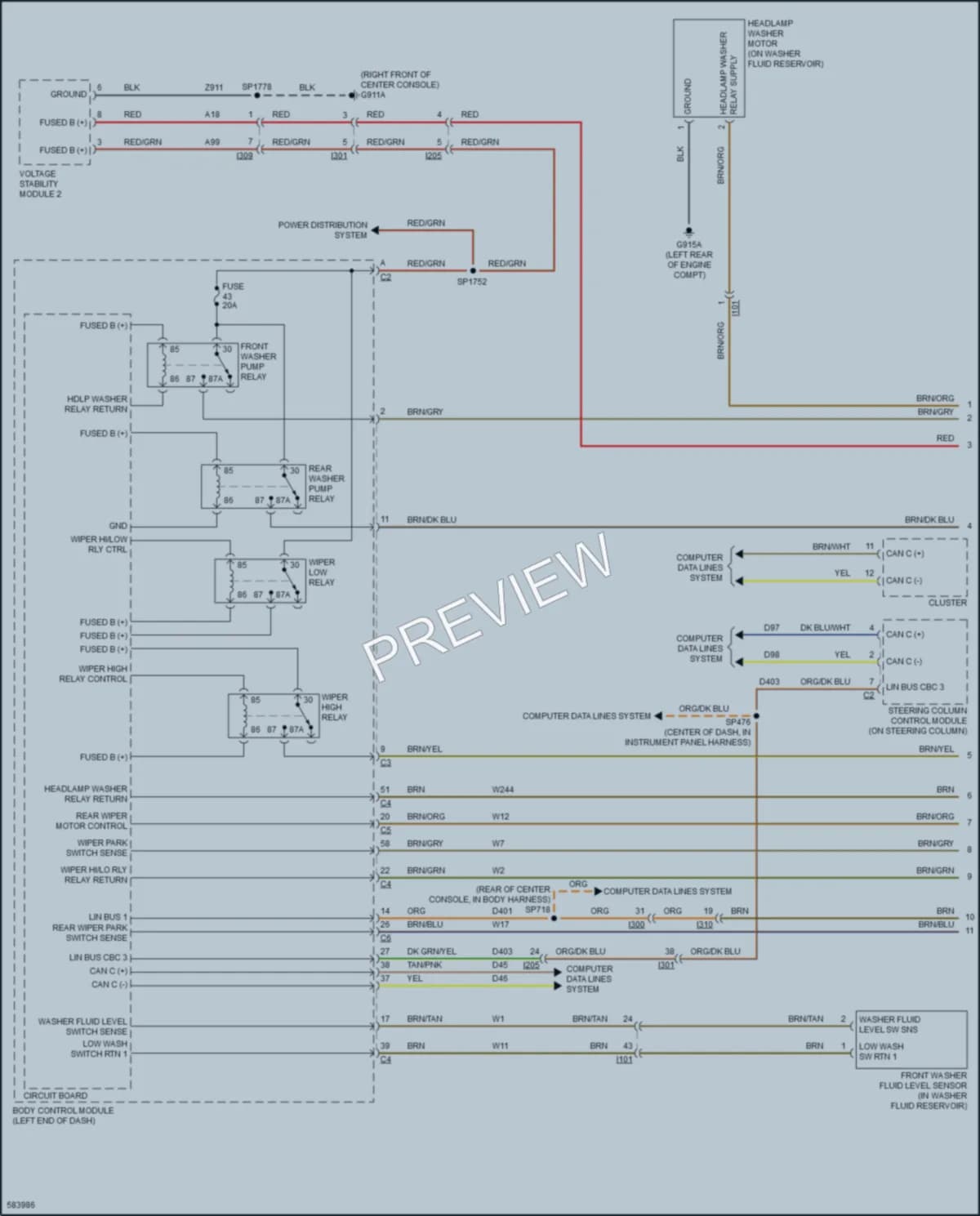 2018 Jeep Cherokee Wiper Washer wiring diagram preview
