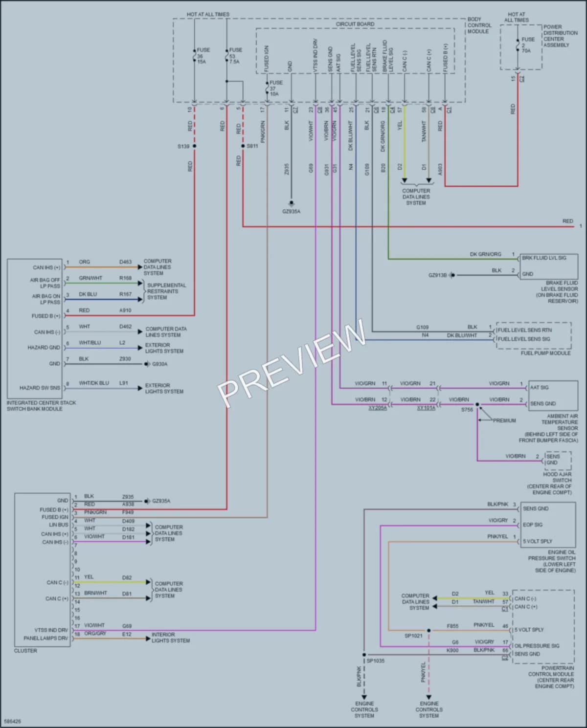 2018 Jeep Compass Instrument Cluster wiring diagram preview