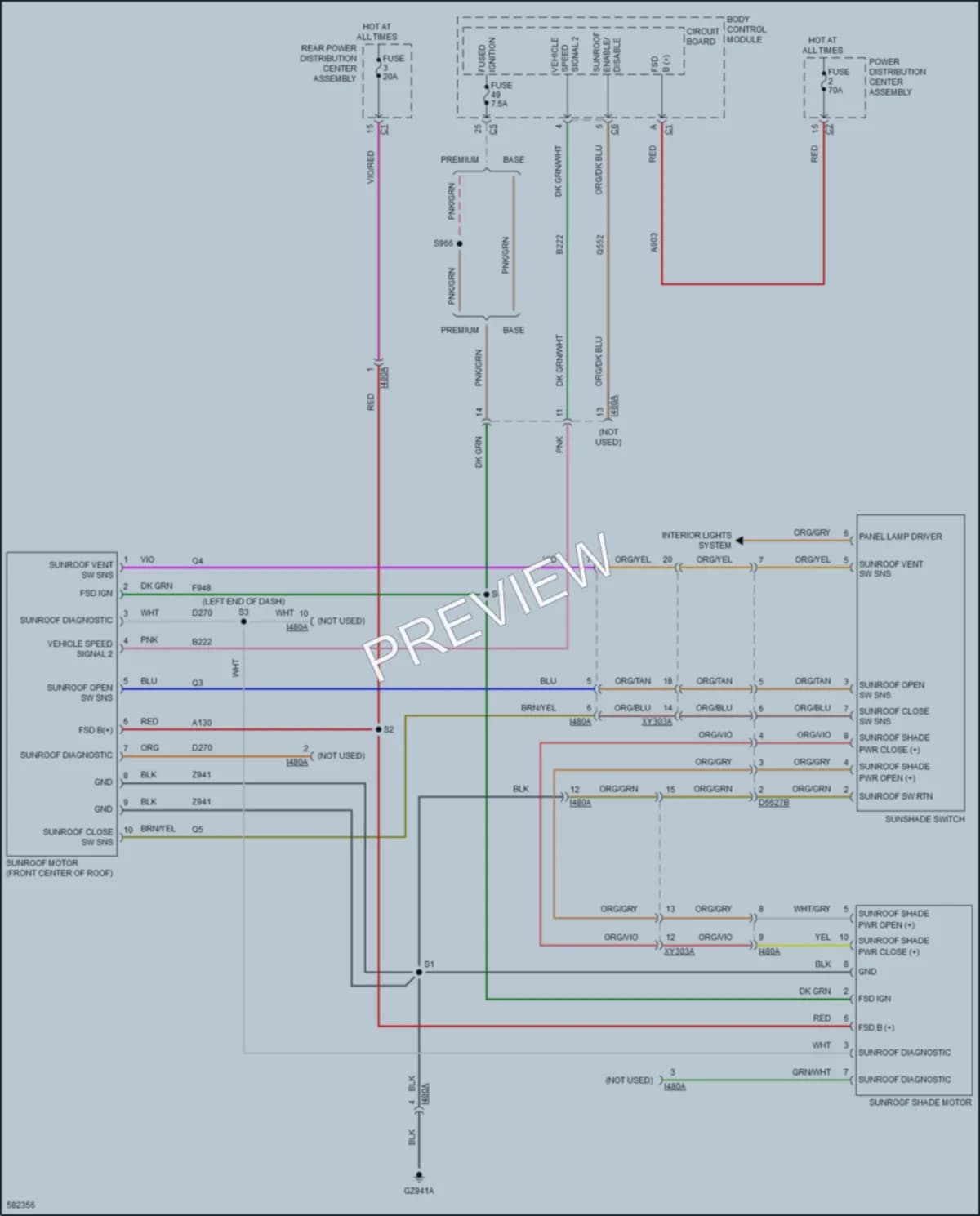 2018 Jeep Compass Power Top Sunroof wiring diagram preview