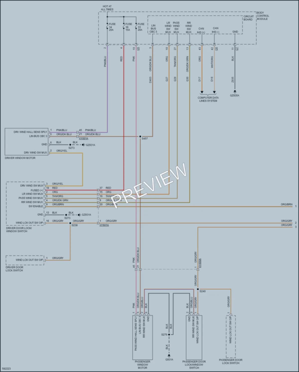 2018 Jeep Compass Power Windows wiring diagram preview
