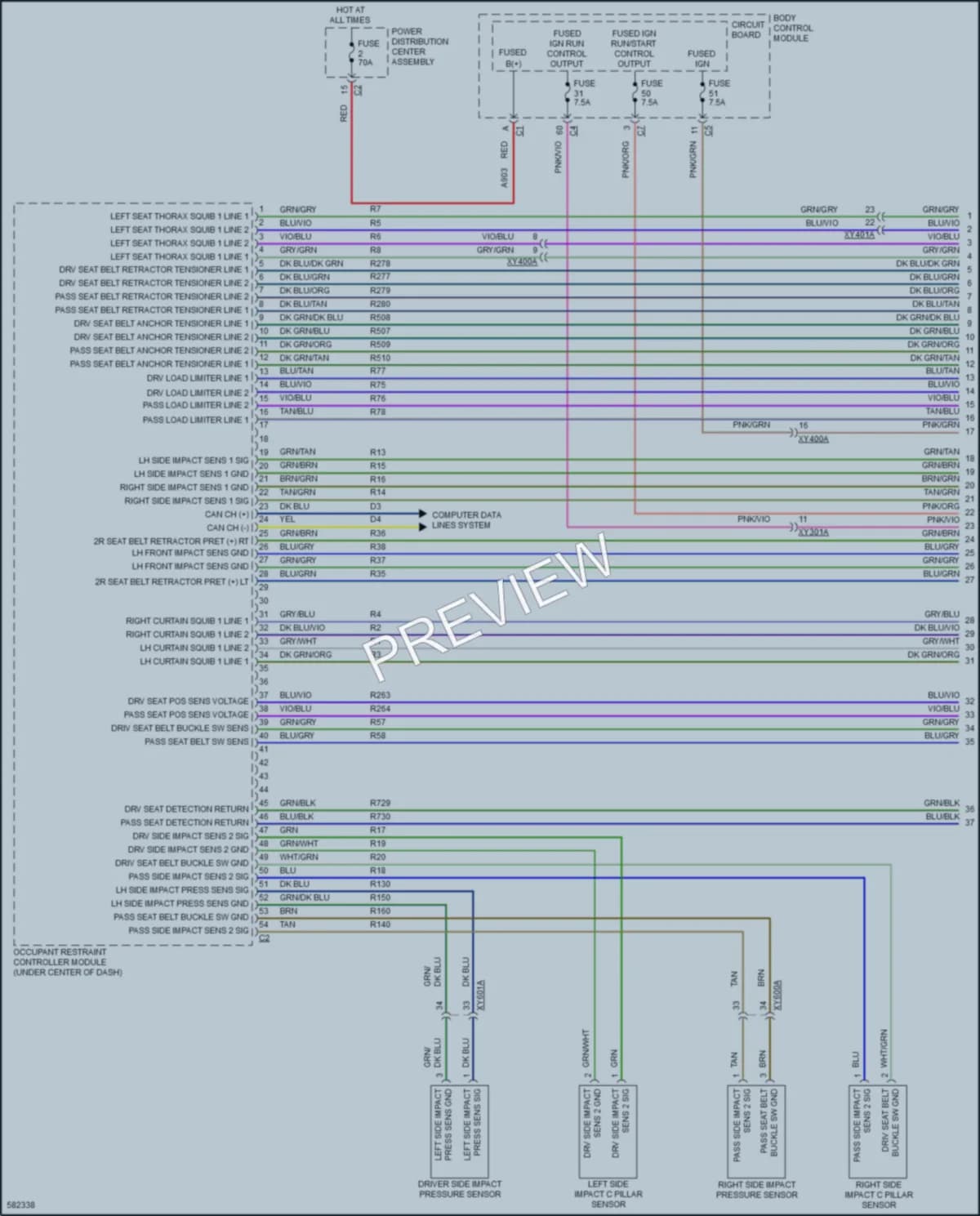 2018 Jeep Compass Supplemental Restraints wiring diagram preview